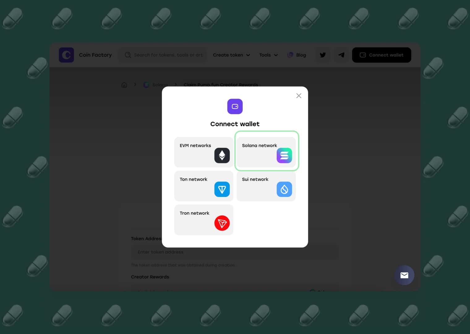 Select your Solana wallet to continue