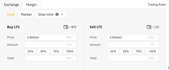 Buying Litecoin on Binance