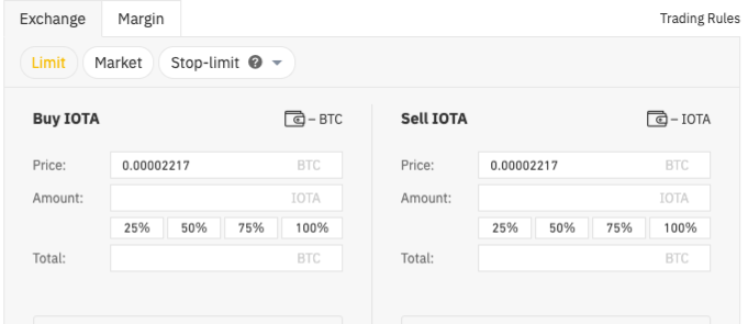 Buying IOTA on Binance