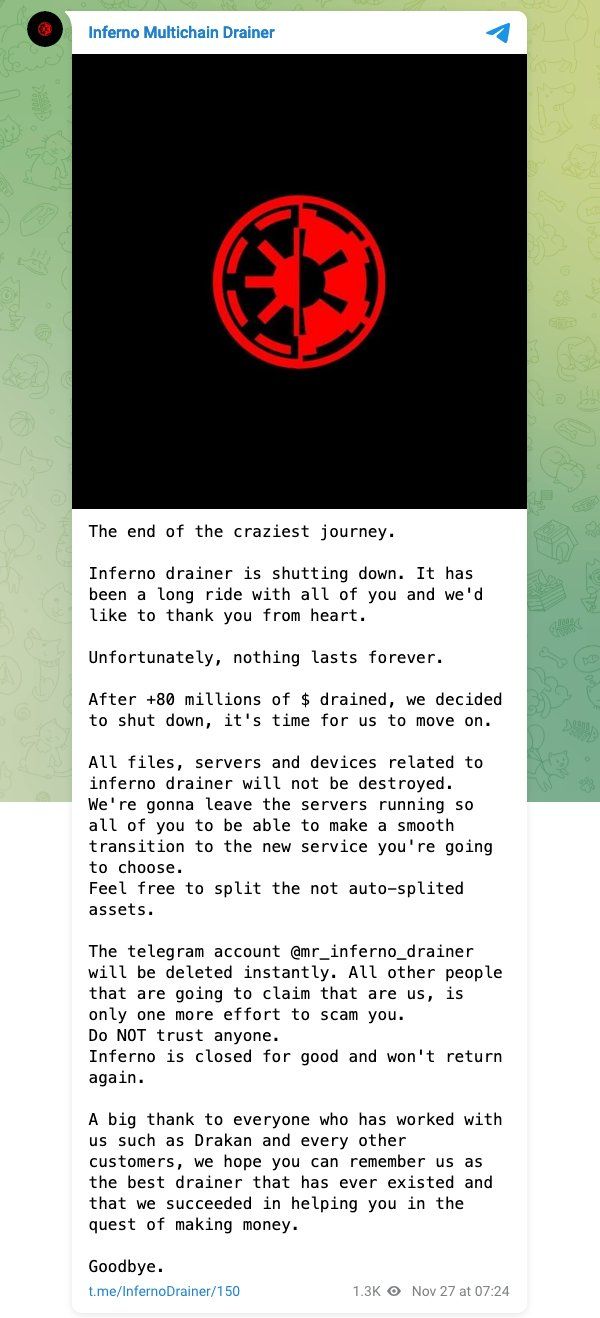 Loch does not believe Blast is connected to Inferno Drainer