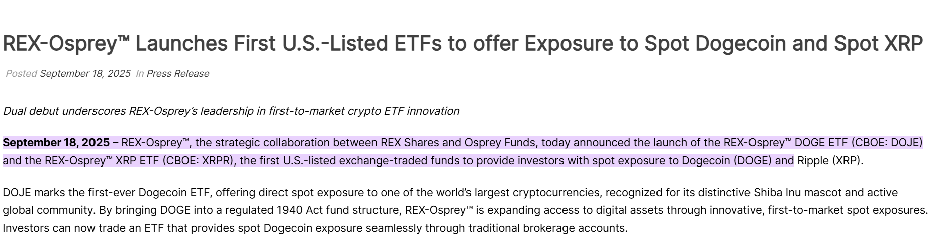 DOGE ETF: What It Is and Why It Matters