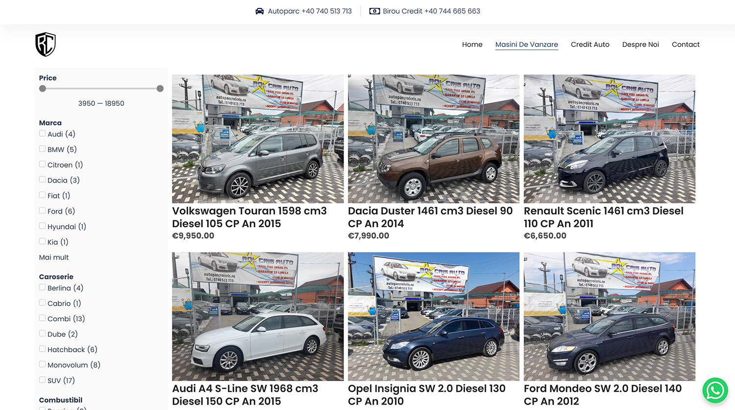 Autoparc Rol Cris Car sale page