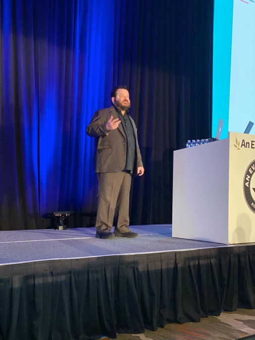 Jeffrey Zeldman on stage at An Event Apart Denver