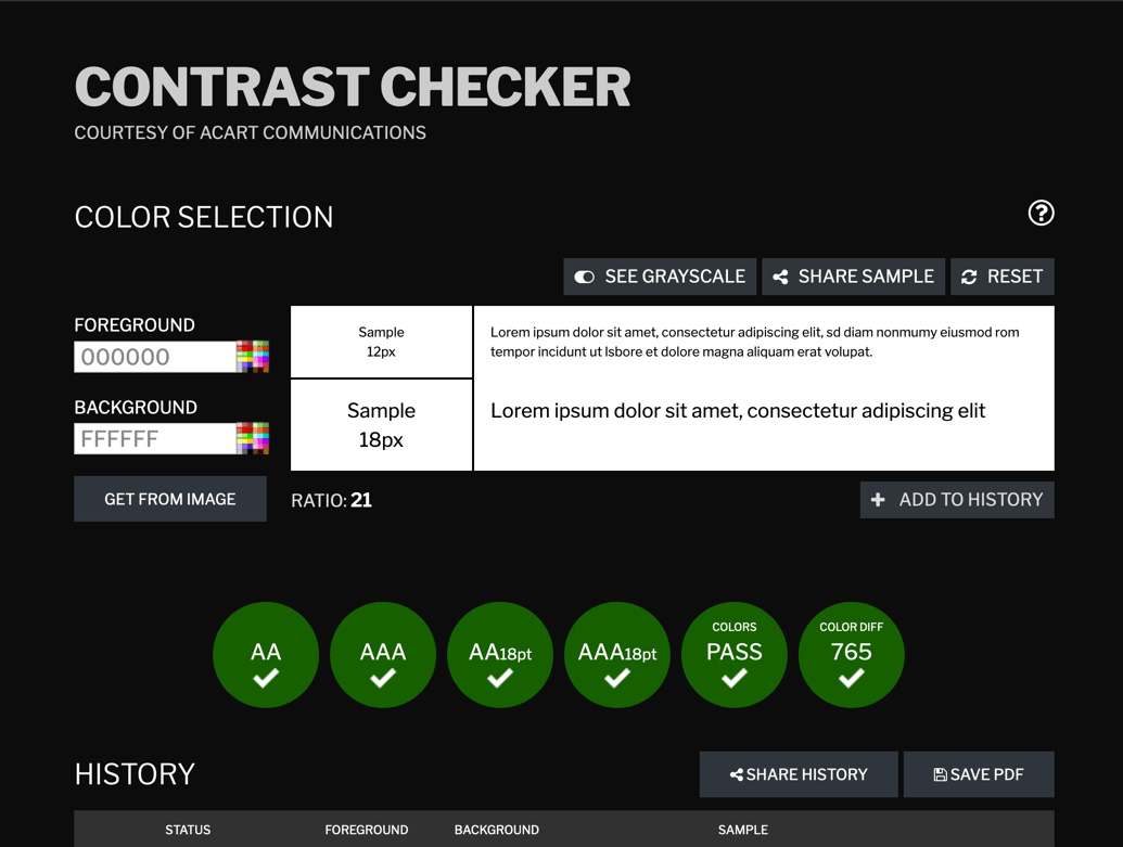 The WCAG Contrast Checker