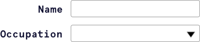 Labels to the left of inputs and dropdown select menus