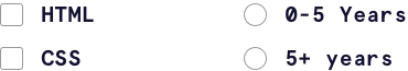 Labels to the right of checkbox and radio buttons