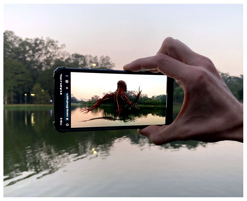 Exposição com realidade aumentada no Ibirapuera