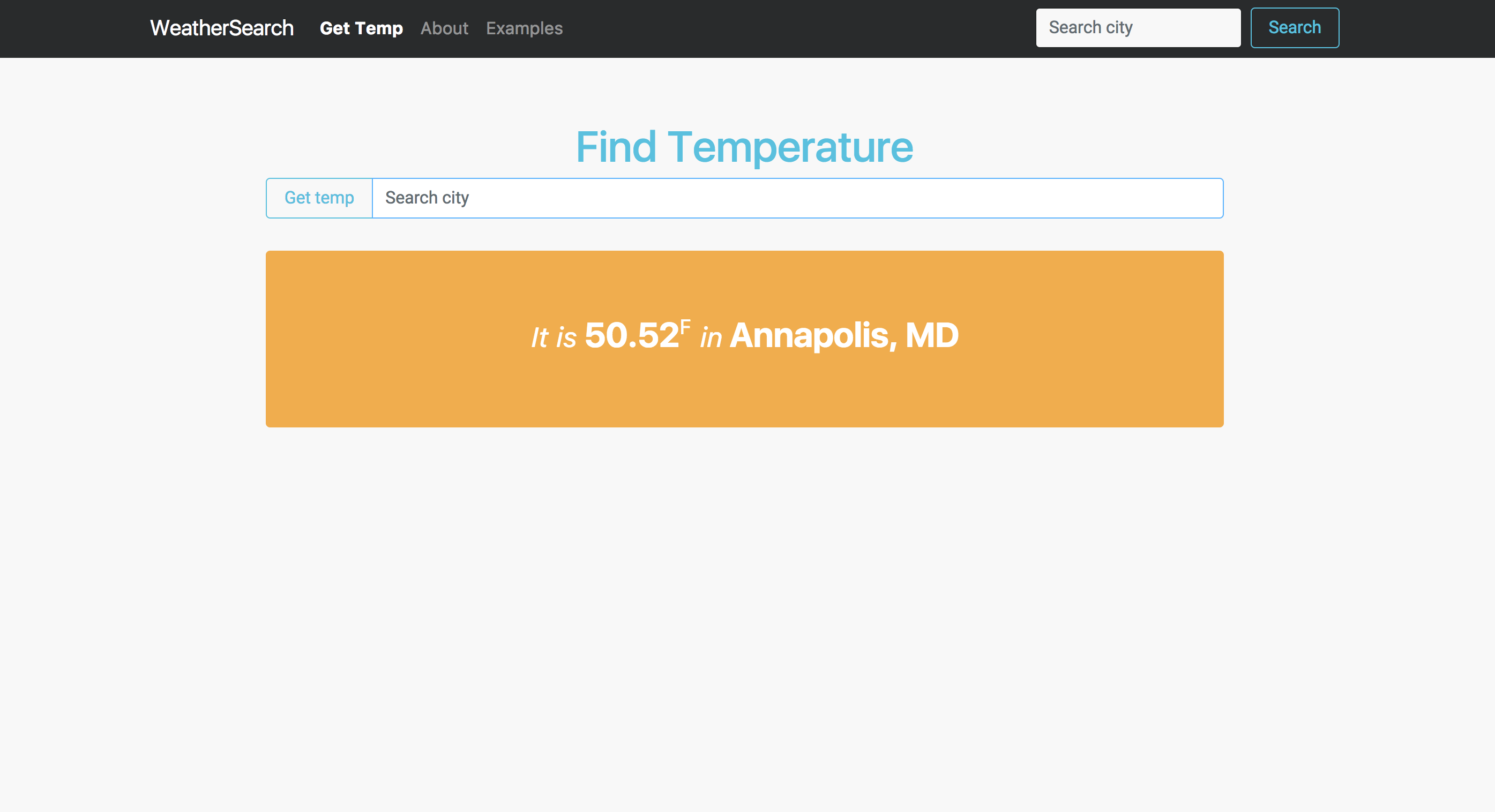 ReactJS Temperature Search
