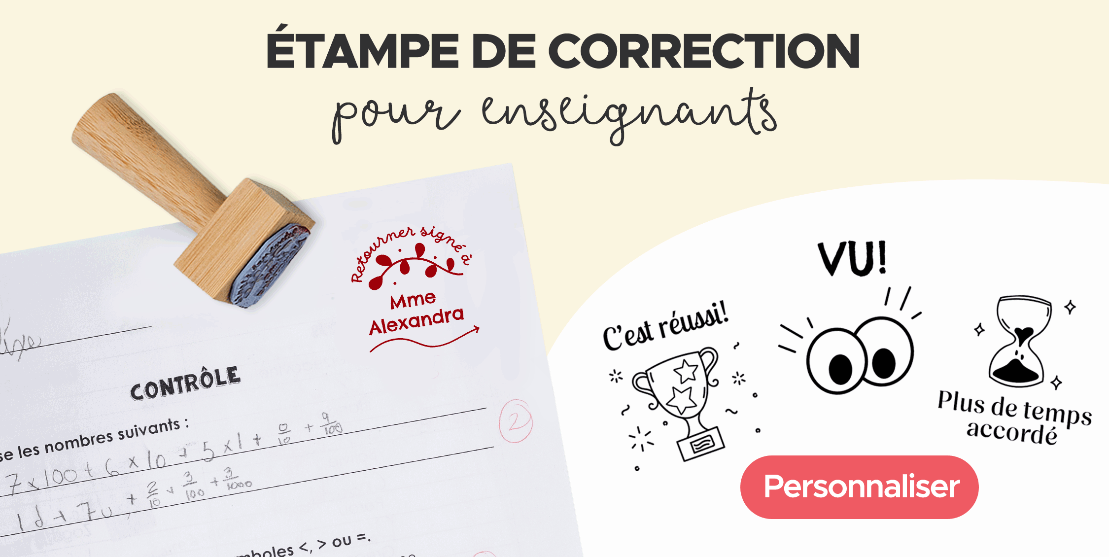 Étampes de correction pour enseignants