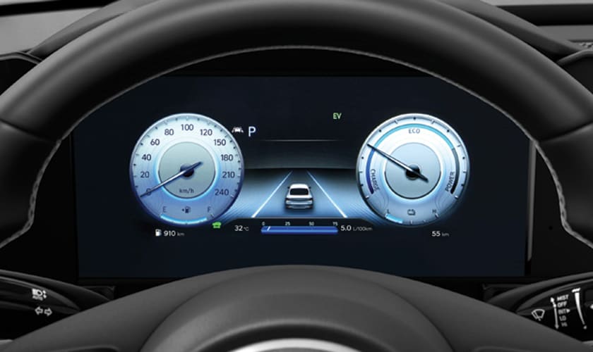 לוח מחוונים בELANTRA Hybrid