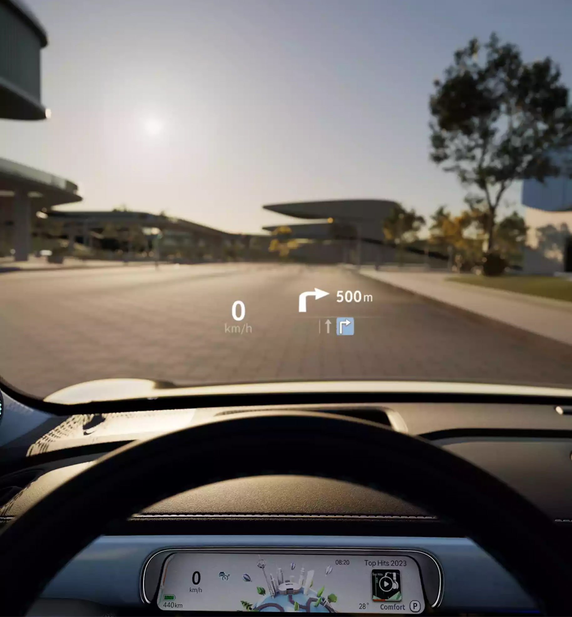 תצוגת עילית ברכב