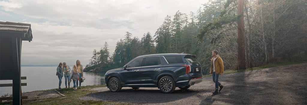 פאליסייד חונה לצד אגם ומסביבה משפחה