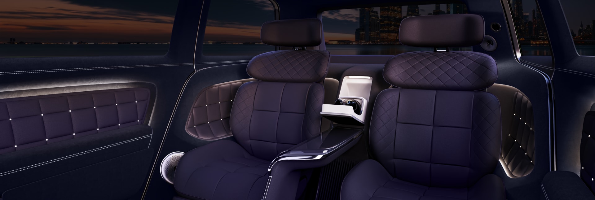מושבים בתוך רכב יוקרה של ג'נסיס