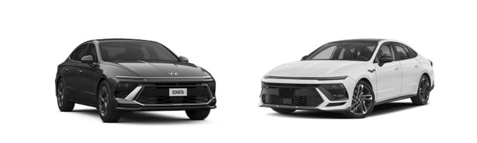 יונדאי סונטה שנת 2024 צד ימין וסונטה שנת 2025 צד שמאל