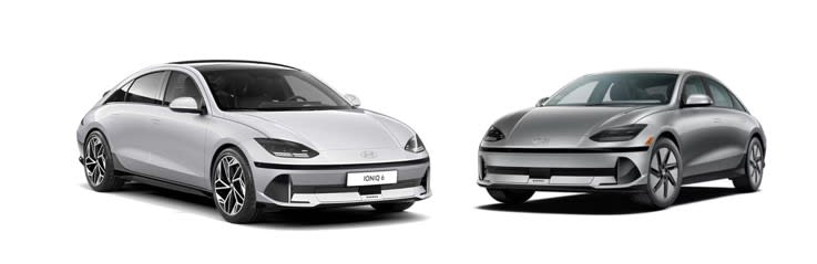 איוניק 6 שנת 2024 בצד ימין ואיוניק 6 שנת 2025 בצד שמאל