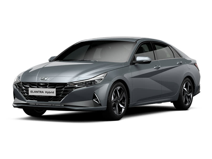 אלנטרה היברידית צבע שחור צילום צד ימין קדימה