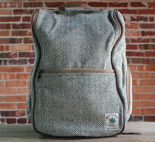 GreenWhitepackonbrickwall Green and White Chevron Backpack