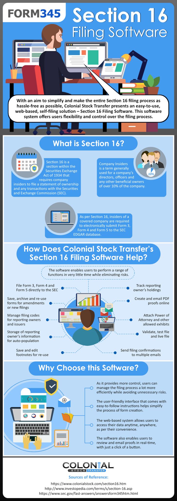 section 16 filing software colonial stock transfer