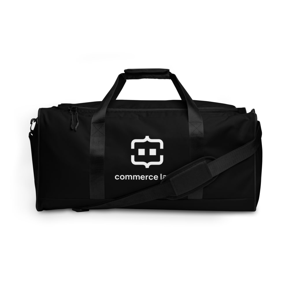 Black Duffle Bag with White Logo