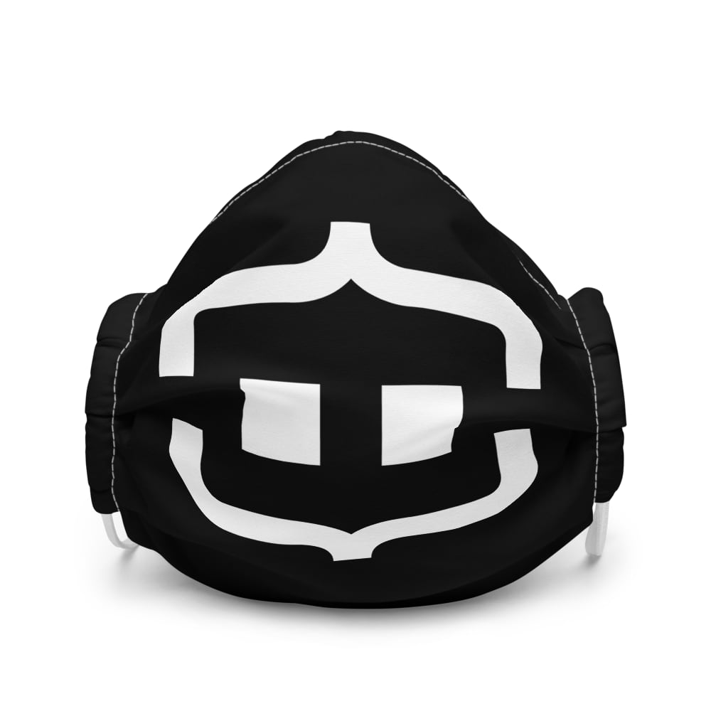 Black Face Mask with White Logo