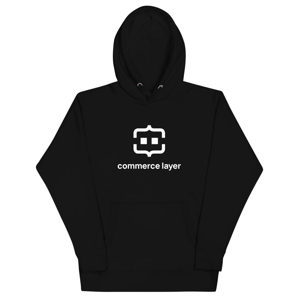 Black Men Hoodie with White Logo