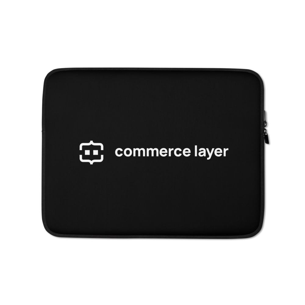 Black Laptop Sleeve with White Logo