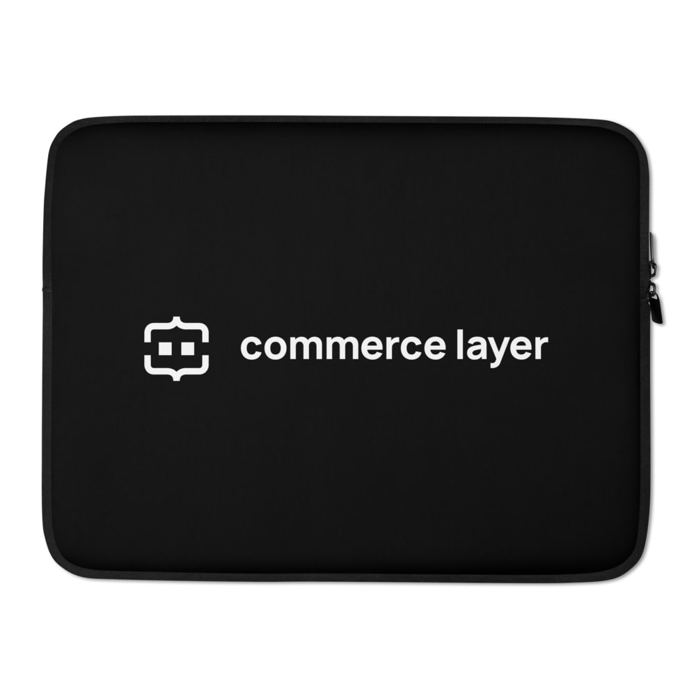 Black Laptop Sleeve with White Logo