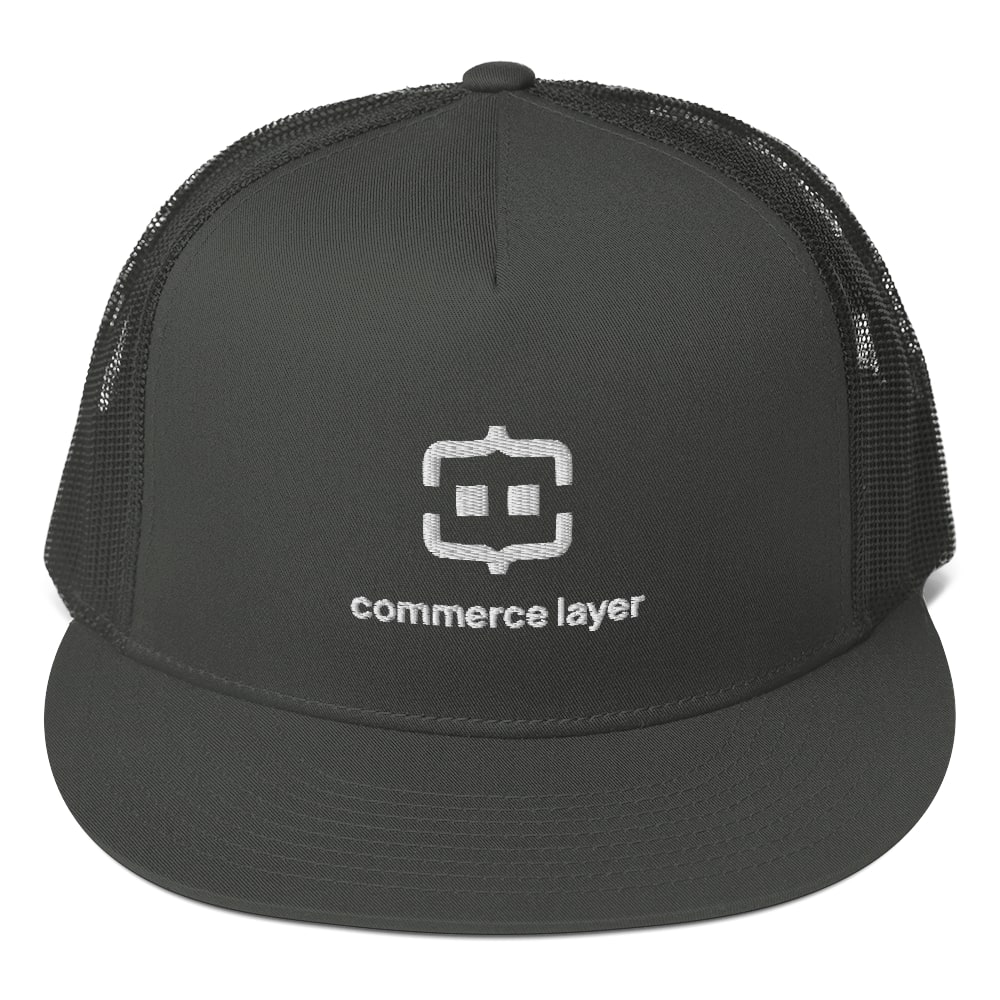 Gray Mesh Back Snapback with White Logo