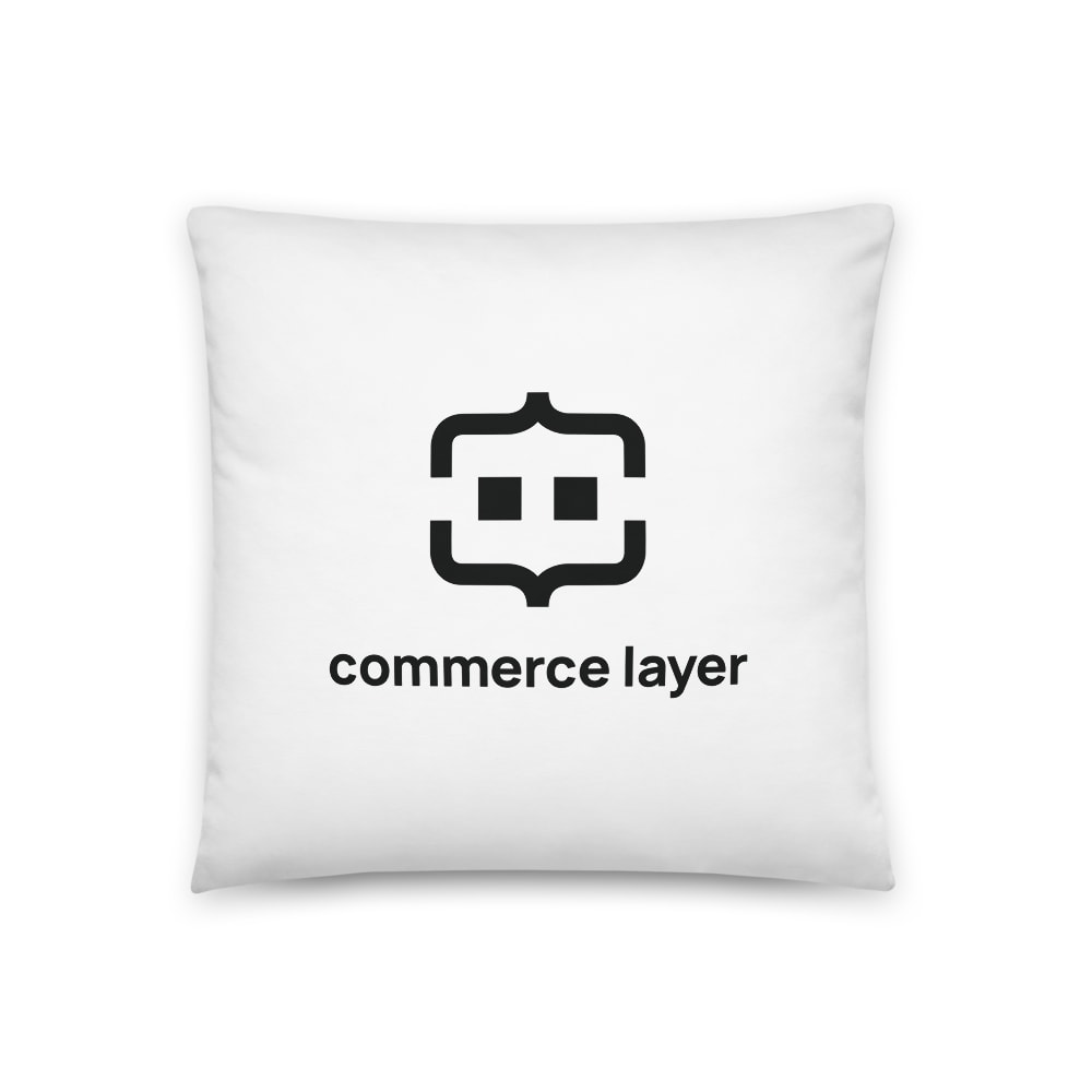 White Pillow with Black Logo