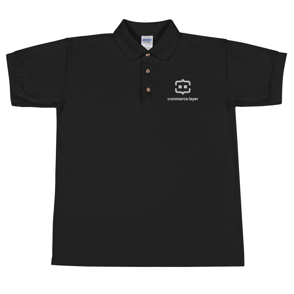 Black Men Polo with White Logo