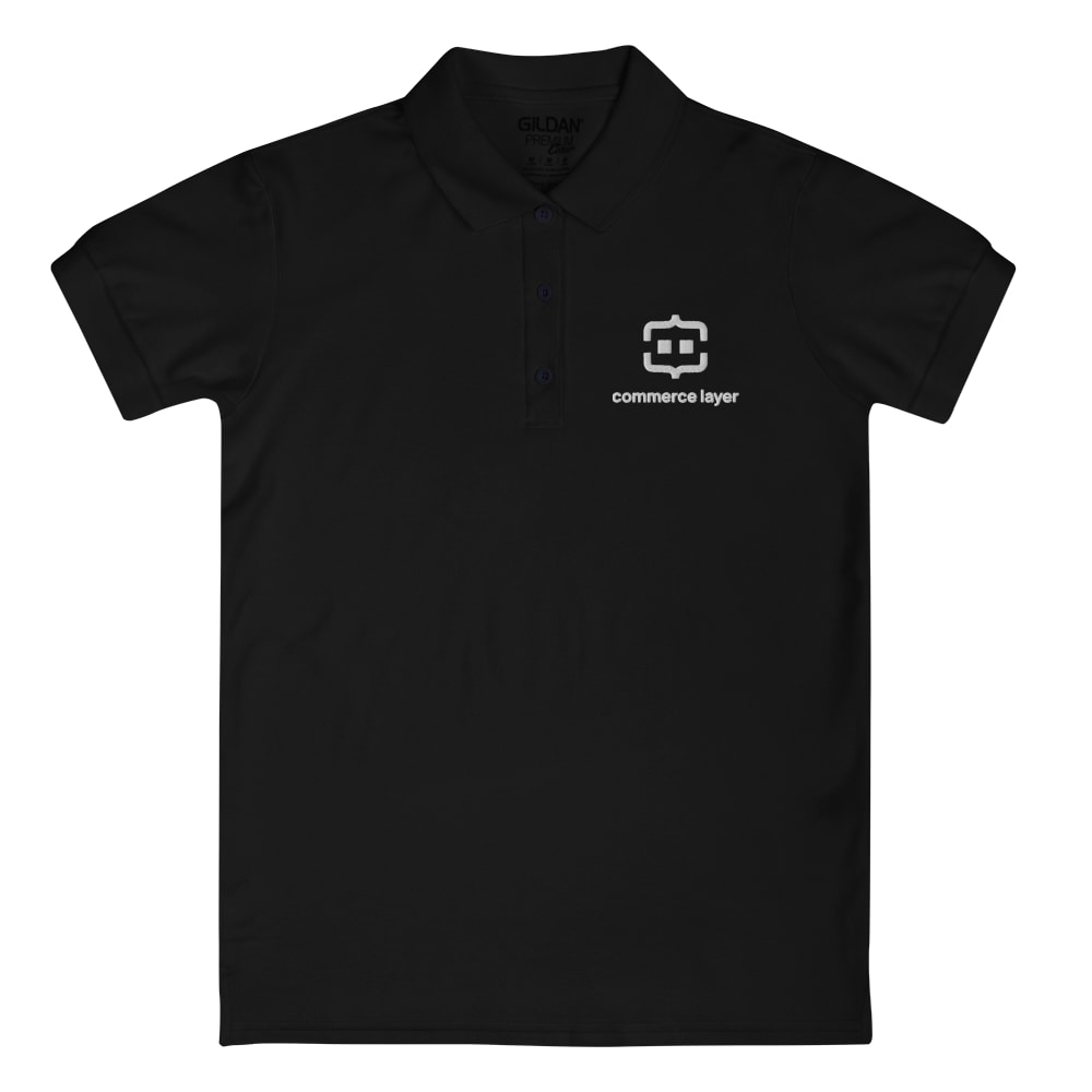 Black Women Polo with White Logo