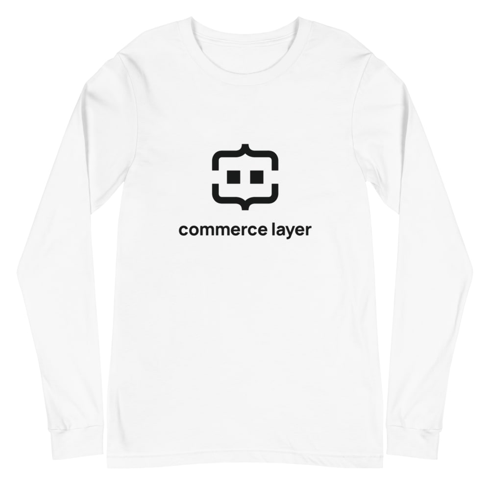 White Men Long Sleeve Shirt with Black Logo