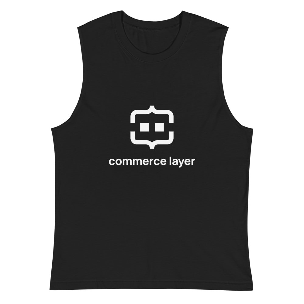 Black Men Muscle Shirt with White Logo