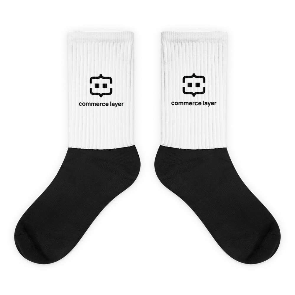 White Socks with Black Logo