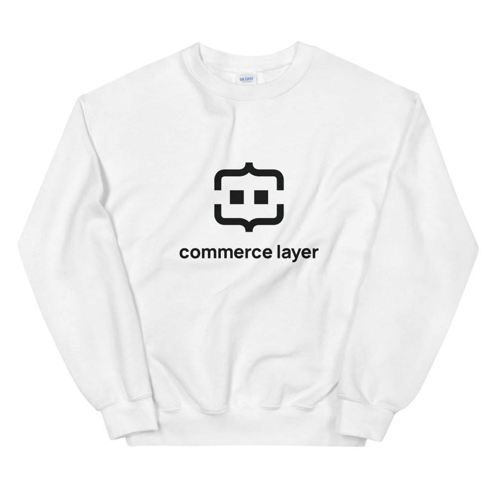 White Men Sweatshirt with Black Logo