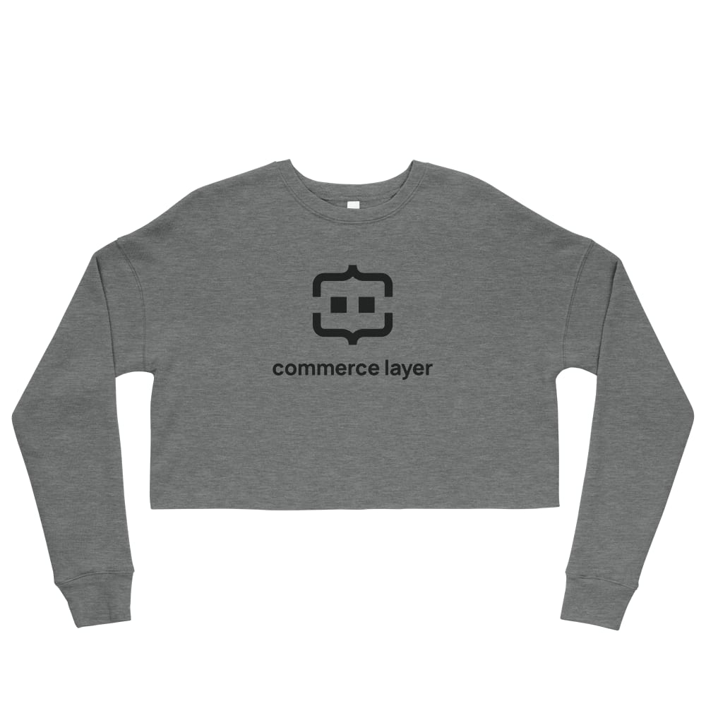 Gray Women Cropped Sweatshirt with Black Logo