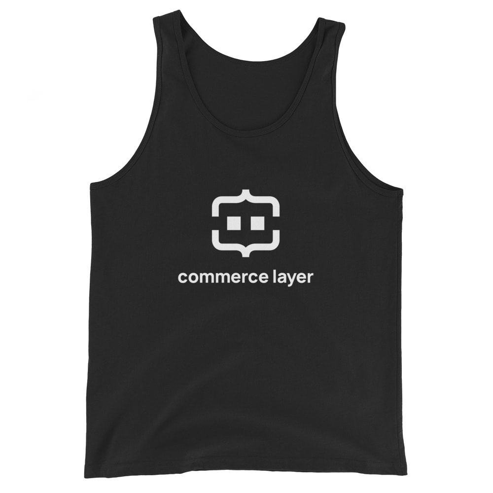 Black Men Tank Top with White Logo