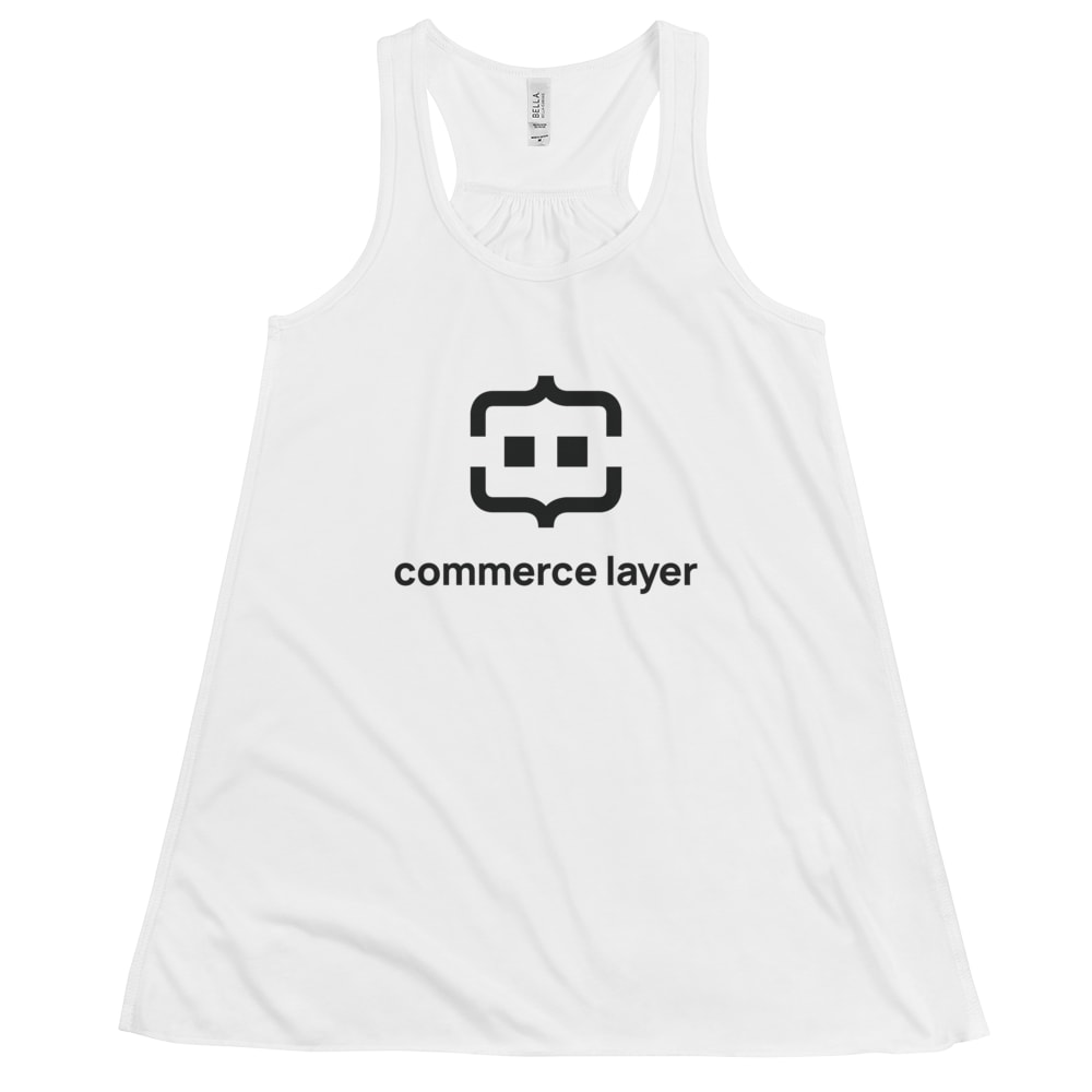 White Women Tank Top with Black Logo