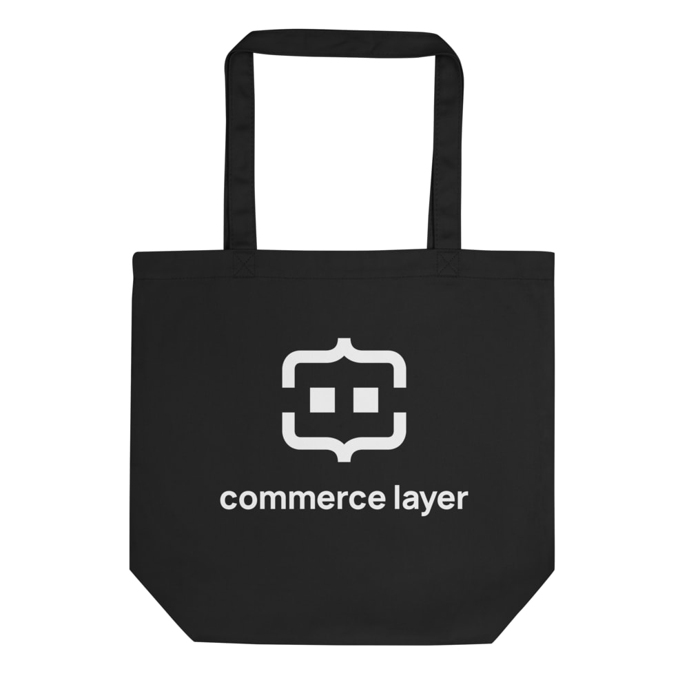 Black Tote Bag with White Logo