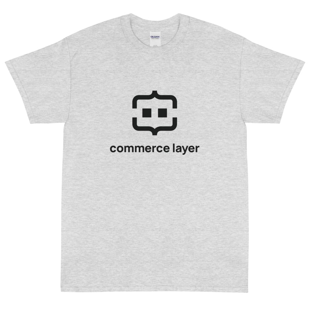 Gray Men T-Shirt with Black Logo