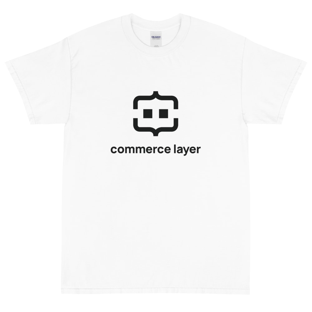 White Men T-Shirt with Black Logo