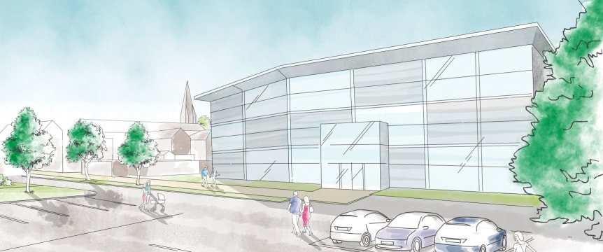 An artist impression of what the health centre could look in Weybridge