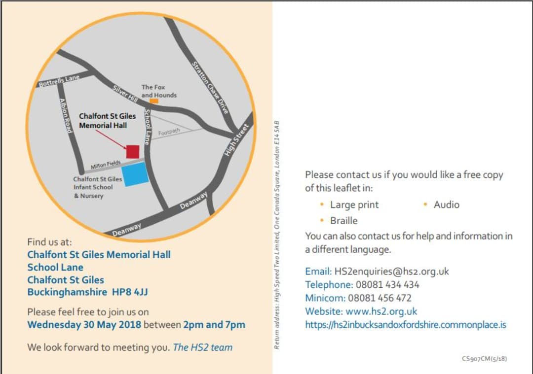 Chalfont St Giles Information Event Hs2 In Bucks Oxfordshire