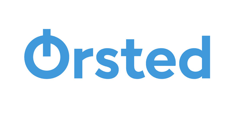 Stylised logo with the word Orsted