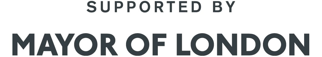 Logo with the words "Supported by the Mayor of London"