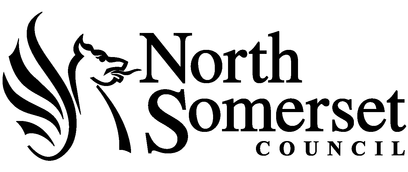 North Somerset council is written in black letters