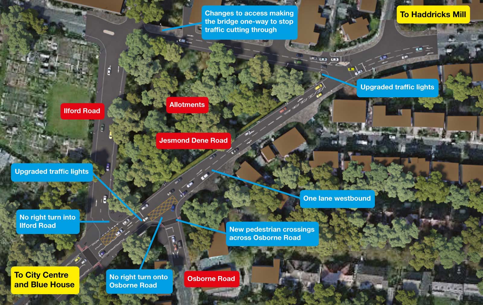 Blue House to Haddricks Mill Commonplace