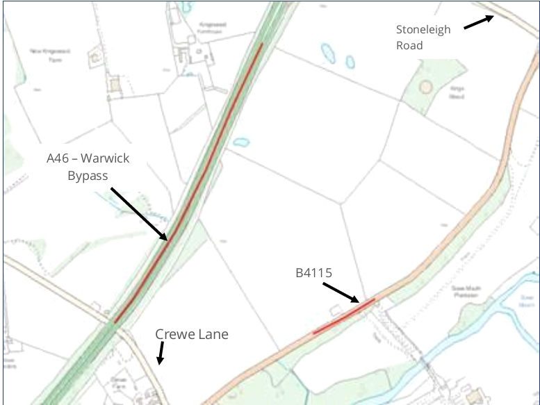 Early Works notification  temporary lane closure along Warwick Bypass (A46)