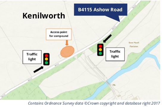 Ashow Road, temporary traffic management