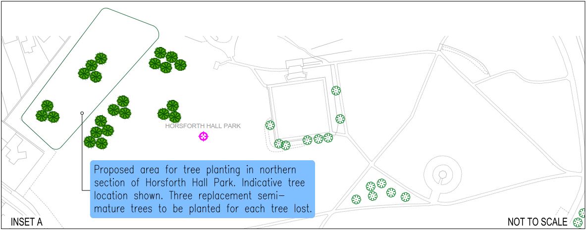 Plan 4: Horsforth Hall Park (North) - potential area for additional planting